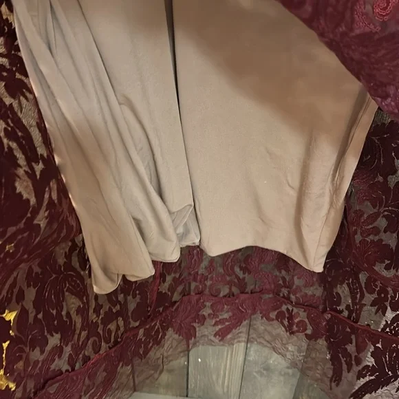 Dress the Population Blair Embellished Fit & Flare Cocktail Dress in Berry/Nude - Picture 9 of 14